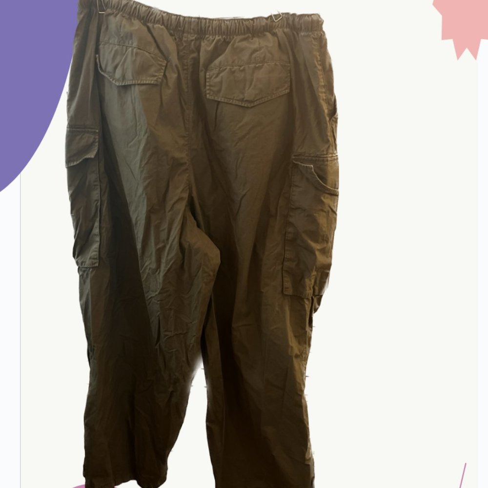 BDG Urban Outfitters Parachute Pants Womens XL Sage Green Wide Leg Pockets Y2K
